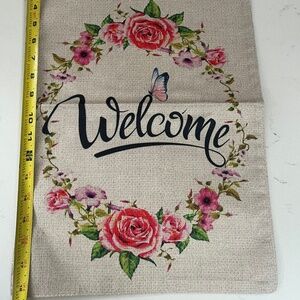 New Sturdy Welcome Garden Flag, ALL Seasons Garden Flag NEW, Flower…